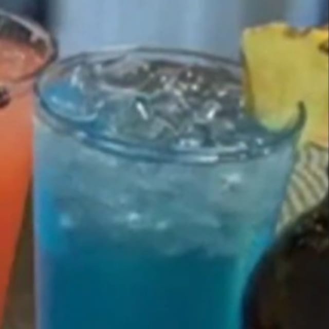 Blue lagoon mocktail.