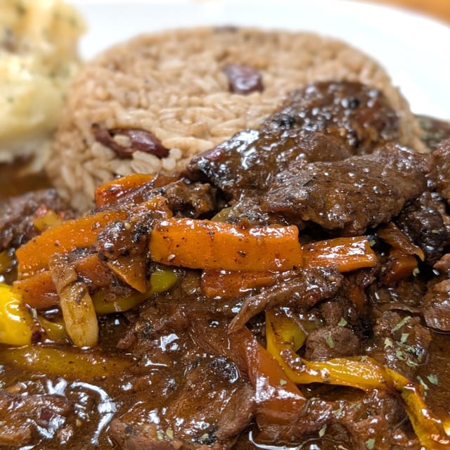Jamaican pepper steak.