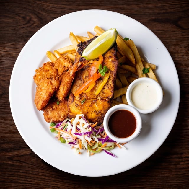 Negril seafood sampler.