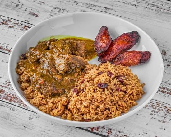 Curry goat.