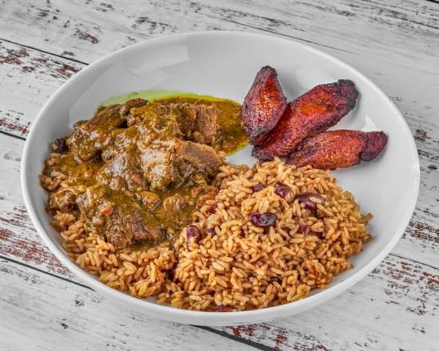 Curry goat.