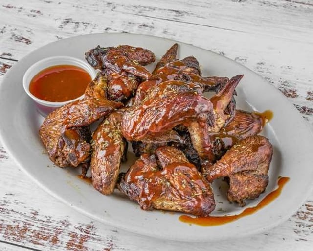 Smoked jerk wings.